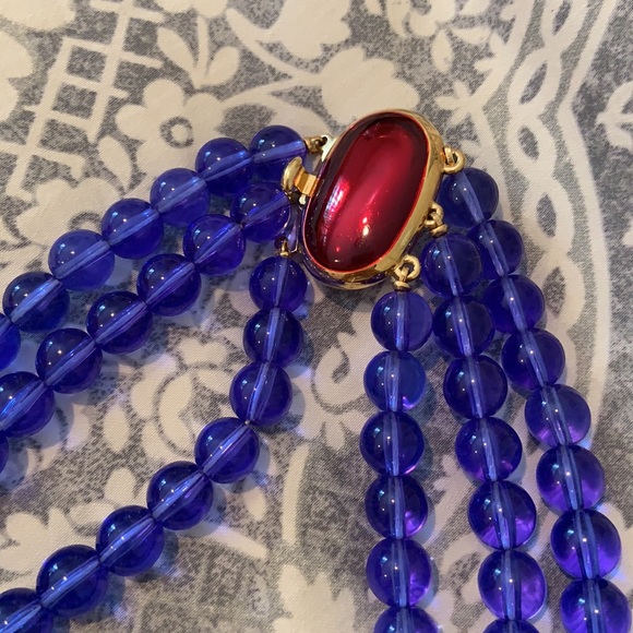 Vintage Monet Signed Necklace 3 Layer - Picture 3 of 6